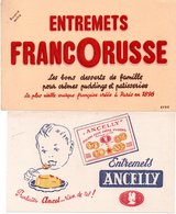 2 Buvards Différents, Entremets Francorusse Et Ancelly. - Cacao