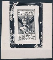 (*) 1925 Gamma Philatelia: Ne így! Egy Bélyegképes Fekete Próbanyomat RR! - Sonstige & Ohne Zuordnung