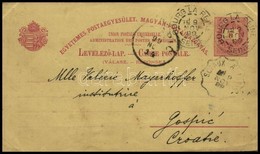 1899 5kr Válaszos Levelezőlap Tőlapja Franciaországból Visszaküldve 'BOURG LA REINE SEINE' - 'GOSPIC' Futottan Ritka! - Otros & Sin Clasificación