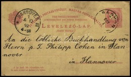 1892 5kr Válaszos Levelezőlap Tőlapja 'BÁGYON' - 'HANNOVER' Futottan Ritka! - Sonstige & Ohne Zuordnung
