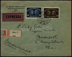 1945.10.16.  (3. Díjszabás)  Távolsági Expressz Ajánlott Levél 60P Bérmentesítéssel: 2 Db Vértanúk Bélyeggel (40P + 20P) - Sonstige & Ohne Zuordnung