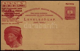 1900 Török Bankház Felülnyomású Használatlan Milleniumi 5kr Díjjegyes Képes Levelezőlap 'Amália' / Millenium Of Hungary  - Sonstige & Ohne Zuordnung