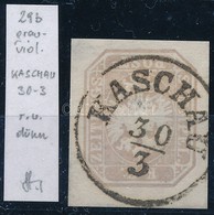 O 1863 Szürkésibolya Hírlapbélyeg 'KASCHAU' Strakosch Azonosítással (elvékonyodás / Thin Paper) - Sonstige & Ohne Zuordnung