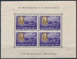 * 1947 Roosevelt Légiposta 50f Kisív (ráncok / Creases) - Altri & Non Classificati