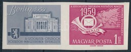 ** 1959 A Szocialista államok Közlekedésügyi Minisztereinek értekezlete (II.) - Berlin Vágott Bélyeg Bal Oldali Szelvénn - Sonstige & Ohne Zuordnung