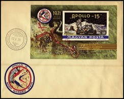 1972 Apollo-15 Vágott Blokk FDC-n (4.000) - Otros & Sin Clasificación