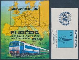 ** 1979 ENSZ Vágott Szelvényes Bélyeg + Vasút Vágott Blokk - Sonstige & Ohne Zuordnung