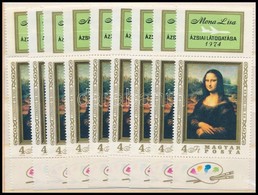 ** 1974 10 Db Mona Lisa Bélyeg Bélyeg Felső Szelvénnyel (12.000) - Otros & Sin Clasificación