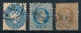 O Ausztria 1864-1867 10kr Vízjeles Bélyeg, 10sld, 15kr - Sonstige & Ohne Zuordnung