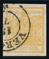 O 1850 1kr HP III Narancs, Túlfestékezett Nyomat / Orange, Overinked 'VER(ŐCE)' Certificate: Strakosch - Otros & Sin Clasificación