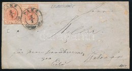 1852 2 X 3kr Liliput HP I Levélen / On Cover 'PAKS' - Otros & Sin Clasificación