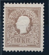 (*) 1858 10kr 1866-os újnyomata, Sötétbarna Színű Bélyeg Certificate: Strakosch - Otros & Sin Clasificación