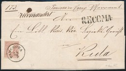 1859 2 X 10kr I, Az Egyik Elvágva, Ajánlott Levélen / 2 X 10kr I (one Of Them Is Cut) On Registered Cover 'PANCSOVA' + ' - Otros & Sin Clasificación