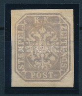 * 1863 Hírlapbélyeg Lilásszürke újnyomata. Certificate: Strakosch - Sonstige & Ohne Zuordnung