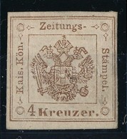 * 1858 Hírlapilleték 4kr Waisenhaus újnyomata 1873 / Newspaper Duty Stamp 4kr Waisenhaus Reprint. Certificate: Strakosch - Altri & Non Classificati