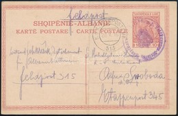 1916 Albániából Küldött Díjjegyes Levelezőlap Tábori Posta Falhasználással / PS-card Sent From Albania Used As Field Pos - Otros & Sin Clasificación