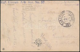 1917 Tábori Posta 'Kgf. Eisenb. Arb. Abt. No. 57.' + 'EP 185' - Otros & Sin Clasificación