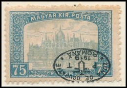 * Debrecen I. 1919 Parlament 75f Fordított Felülyomással / Mi 27 Inverted Overprint. Signed: Bodor - Altri & Non Classificati