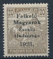 ** Nyugat-Magyarország V. 1921 Arató 20f Bodor Vizsgálójellel (25.000) - Otros & Sin Clasificación