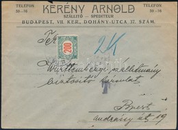 1921 Érvénytelen Károly 10f Tízes Tömbbel Bérmentesített Helyi Levél 200f Portóval / Local Cover Franked With Invalid St - Otros & Sin Clasificación