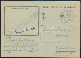 1940 Tábori Posta Levelezőlap / Field Postcard ' M.KIR. 20/3 KLGS. MUNKÁS SZÁZAD' + 'TP 58' - Otros & Sin Clasificación