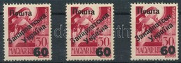 ** Ungvár 1945 Szent Margit 60/30f 3 Különféle Altípus / 3 Different Types. Signed: Bodor - Autres & Non Classés