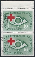 O 1957 Postáskórház 10Ft ívszéli Pár, Az Egyik Bélyeg Az Ismert Lemezhibával - Altri & Non Classificati