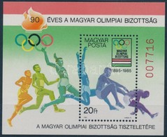 ** 1985 90 éves A Magyar Olimpiai Bizottság Blokk - Ajándék (betapadás / Gum Disturbance) (26.000) - Otros & Sin Clasificación