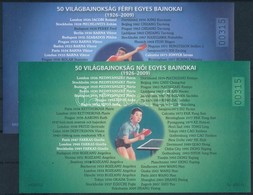 ** 2009 50 Világbajnokság Női és Férfi Egyes Asztalitenisz Bajnokai 1-1 Emlékív Azonos Sorszámmal - Sonstige & Ohne Zuordnung