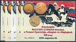 ** 2018 Köszöntjük! Balczó András öttusázó Olimpiai Bajnok 80 éves 5 Db-os Emlékív Garnitúra No.: 000032 - Otros & Sin Clasificación