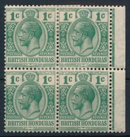 * Brit Honduras 1921 Forgalmi Négyestömb Mi 86 - Altri & Non Classificati