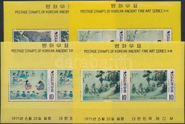 ** 1971 Festmények A Yi- Dinasztia Idejéből ívszéli ötös Csík +1 érték Mi 793-798 + Blokksor 329-334 - Sonstige & Ohne Zuordnung