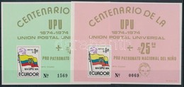 ** 1974 100 éves Az UPU Vágott Blokk Pár Mi 66-67 - Otros & Sin Clasificación