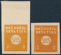 (*) 1919 Mi 98 2 Db, Világosabb és Sötétebb Színárnyalatú Fogazatlan Próbanyomat Vízjel Nélküli Kartonszerű Papíron / 2  - Otros & Sin Clasificación