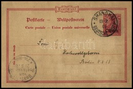 Kína 1903 Díjjegyes Levelezőlap Shanghaiból Berlinbe - Otros & Sin Clasificación