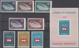 ** 1963 Téli Olimpia, Innsbruck Vágott Sor Mi 1257-1264 + Vágott Blokk Mi 49 - Autres & Non Classés