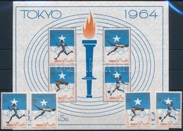 ** 1964 Nyári Olimpia: Tokió Sor Mi 60-63 + Blokk Mi 1 - Altri & Non Classificati