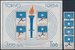 ** 1964 Nyári Olimpia, Tokió Sor Mi 60-63 + Blokk Mi 1 - Autres & Non Classés