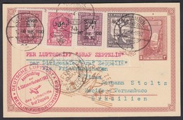 Törökország 1932 Zeppelin 3. Dél-amerikai útja Levelezőlap / Zeppelin 3rd South America Flight Postcard To Pernambuco - Autres & Non Classés