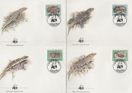 1986 WWF: Hüllő Sor Mi 500-503 4 Db FDC-n - Autres & Non Classés