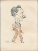 Gebhardt Béla (1901-1990): Újságíró (karikatúra) 1944. Színes Ceruza, Papír, Jelzett, 24×17 Cm - Otros & Sin Clasificación