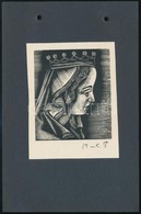 Molnár C. Pál (1894-1981): Mária, Fametszet, Kartonra Ragasztva, Utólagos Jelzéssel, 7,5×6,5 Cm - Altri & Non Classificati
