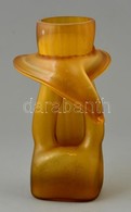 Mustársárga üvegváza, Hibákkal, M: 23,5 Cm - Glas & Kristall