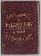 1902-1907 MÁV Felárú Jegy Váltására Jogosító Fényképes Igazolvány, Főmérnök Részére, Igényes Bőr Tokban, Jó állapotban. - Non Classés