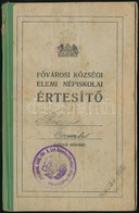 1923 Bp., Fővárosi Községi Elemi Népiskolai értesítő - Sin Clasificación