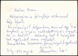 1972 Borsos Miklós (1906 -1990) Szobrászművész Saját Kézzel írt Levelezőlapja Arató Pál Kirakatrendező Iparművésznek Péc - Sonstige & Ohne Zuordnung