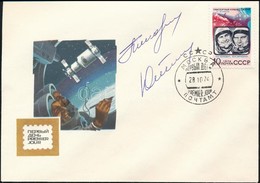 Pavel Popovics (1930-2009) és Jurij Artyuhin (1930-1998) Szovjet űrhajósok Aláírásai Emlék Borítékon / Signatures Of Pav - Sonstige & Ohne Zuordnung