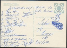 Cca 1970 A Kubai Vizilabda Csapat Tagjainak Aláírása Képeslapon / Autograph Signatures Of The Cuba Polo Team - Sonstige & Ohne Zuordnung