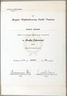 1975 Losonczi Pál, Az Elnöki Tanács Elnökének Autopen Aláírása Kitüntetés Adományozó Okiraton - Sonstige & Ohne Zuordnung