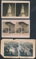 Cca 1900 7 Db Különböző Sztereófotó Rajta Különböző Látnivalókkal, 1 Db Rossz állapotban, 9x18 Cm - Sonstige & Ohne Zuordnung